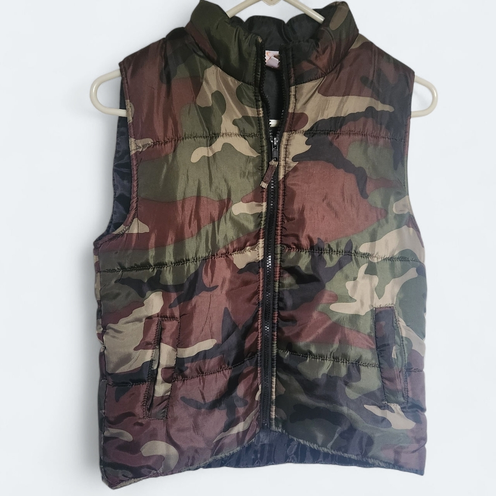 Open Trails Kids Camouflage Puffer Vest- Large 12-14